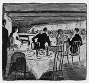 Sketch of the interior of Chez Henri, 1926