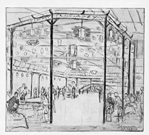 Supper Prints: Sketch of the interior of the Hammersmith Palais de Dance, 1