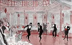 A sketch of the interior of L Abbaye de Theleme, Paris, 1920