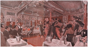 Images Dated 20th April 2015: A sketch of the interior of Le Garron night-spot in Paris, 1