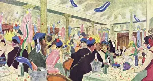 Montmartre Prints: A sketch of the interior of Le Rat Mort night-spot in Paris