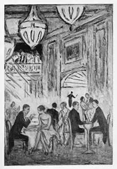 Sketch of the interior of the Piccadilly Hotel, 1926