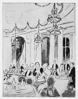 Supper Prints: Sketch of the interior of the Ritz, 1926
