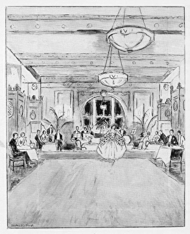 Night Life Collection: Sketch of the interior of Verreys restaurant, 1926