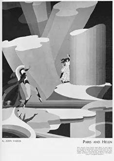 A sketch by John Vassos showing Paris and Helen