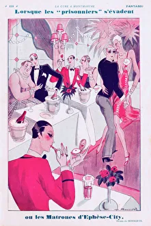 Images Dated 6th February 2015: A sketch of a rather jolly scene from a lesbian bar or dan