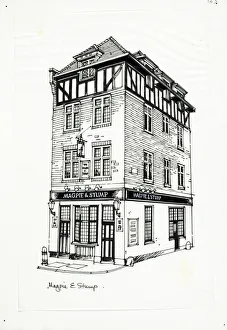 Sketch of Magpie & Stump PH, Old Bailey, London