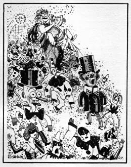 Gras Prints: Sketch of the Mardi Gras in Nice, 1920s