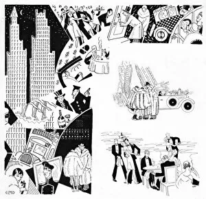 Images Dated 22nd May 2015: A sketch of New York attractions, 1927