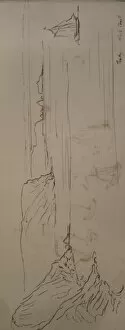Images Dated 26th October 2011: Sketch of North Beach, Tenby, Wales