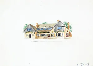 Wenlock Prints: Sketch of Old White Lion PH, Finchley, London