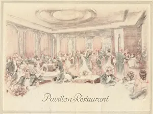 Sketch of the Pavillon Restaurant in the Eden Hotel, Berlin (1920s) Date: 1920s