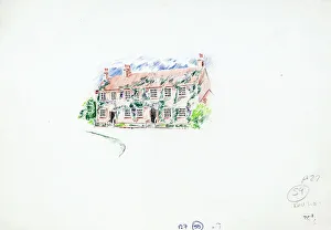 Sketch of Red Lion PH, Stoke Poges, Buckinghamshire