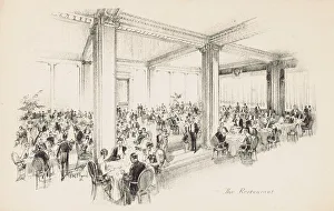 A sketch of the Restaurant in the Park Lane Hotel, London