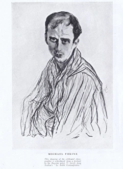 Images Dated 12th May 2016: A sketch by the Russian artist V. Seroff of Michael Fokine