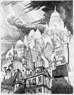 Sacre Prints: A sketch of the Sacre Couer, Montmartre c. 1927