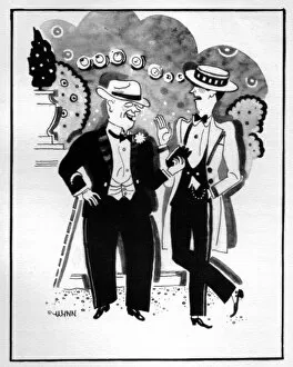 Jazz Age Club Gallery: Sketch of sauve, well dressed gentlemen, 1920s