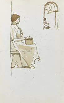 Archway Gallery: Sketch of seated woman
