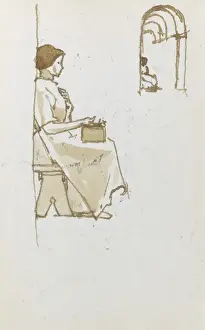Sketch of seated woman