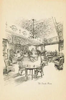A sketch of the Smoke Room in the Park Lane Hotel, London