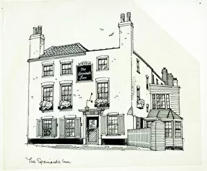 Images Dated 11th January 2021: Sketch of Spaniards Inn, Hampstead, London