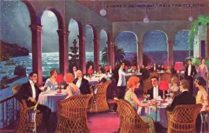 Images Dated 13th June 2019: A sketch of the Summer Restaurant at Reids Palace Hotel