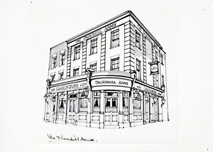 Thornhill Prints: Sketch of Thornhill Arms, Kings Cross, London