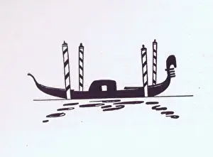 A sketch of a typical gondola, Venice, 1929
