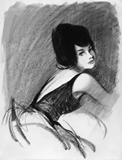 Sketch of a woman by David Wright, late 1950s