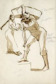 Sketch of working people