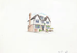 Wrestlers Prints: Sketch of Wrestlers PH, Highgate, London