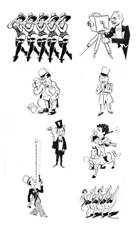 Sketches of some of the acts who appeared at the Wintergarten Theatre