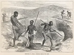 Sketches in Africa - Burning Shells for Lime