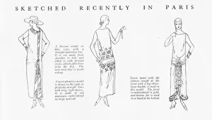 Premet Prints: Three sketches of Parisian fashion models, December 1923