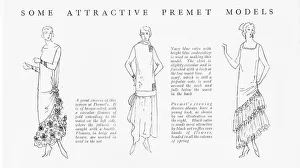 Premet Prints: Three sketches of Parisian fashion models from Premet
