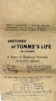 Images Dated 1st May 2012: Sketches of Tommys Life in France - Humorous Postcards