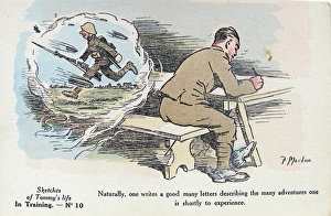 Images Dated 1st May 2012: Sketches of Tommys Life in France - Humorous Postcards