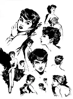 Sketches of a woman by David Wright