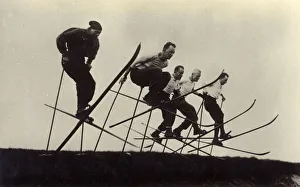 Racers Gallery: Ski Jumpers or Downhill ski racers limbering up - Germany