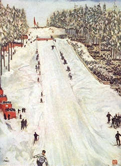Images Dated 16th October 2012: Ski Jumping in Oslo 1905