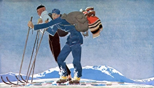 Images Dated 6th April 2017: Two Skiers Go Slowly 31