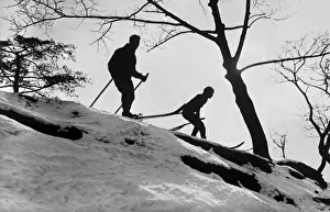 Skiers Prints: Skiing Silhouette