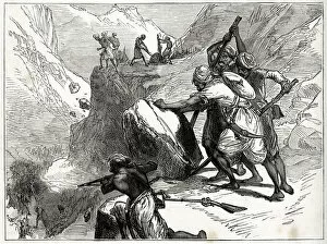 Images Dated 12th August 2021: Skirmish in a mountain pass, Lushai Expedition (1871-1872)