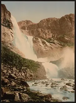 Odda Prints: Skjeggedalsfos, I, Odde (i. e. Odda), Hardanger Fjord, Norway