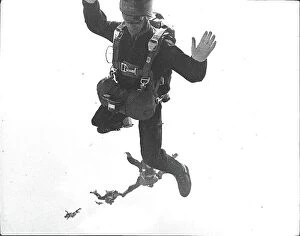 Diver Collection: Sky divers freefalling - they belong to the RAF Falcons freefall team