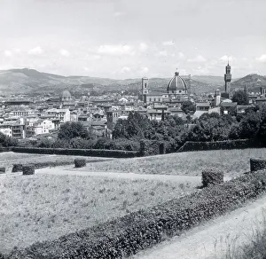 Firenze Prints: Skyline and rooftops of Florence, Italy
