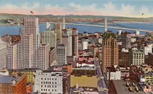 Skyscrapers Prints: Skyscrapers overlooking the bay towards Oakland