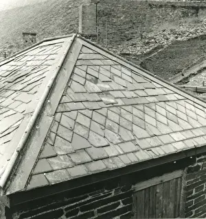 Quarry Prints: Slate roof, Blaenau Ffestiniog Slate Quarry, North Wales