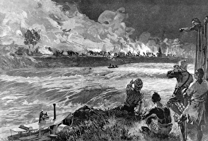 Retreated Collection: Slavers Raiding a Village on the Aruwimi River, Central Afri