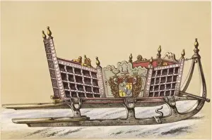 Toboggan Prints: Sledge made for Christina, later Queen of Sweden